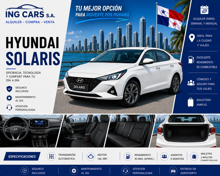Hyundai Solaris alquiler en Panamá
