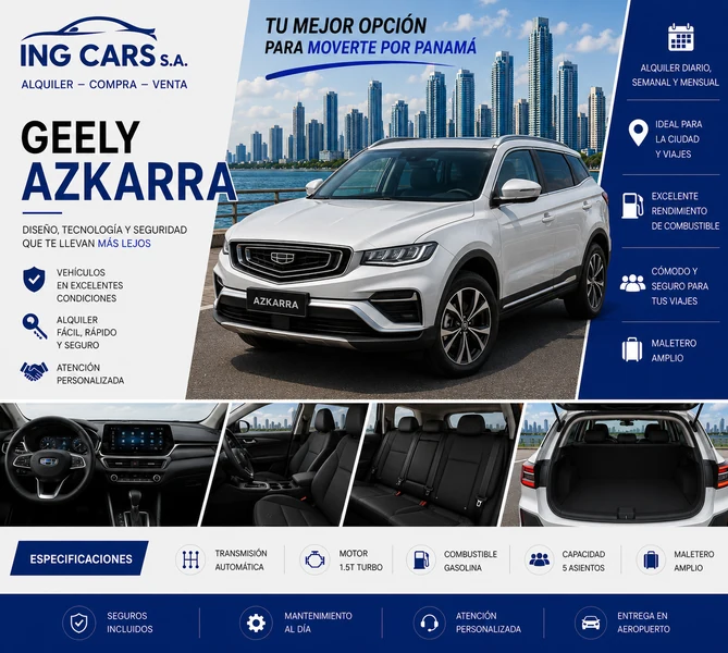 Geely Azkarra alquiler en Panamá