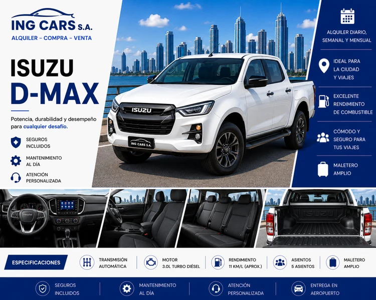 Isuzu D-Max alquiler en Panamá